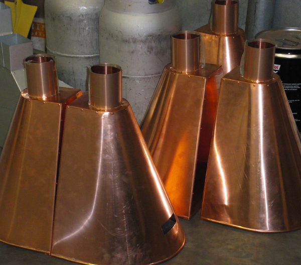 custom shiny copper rain heads